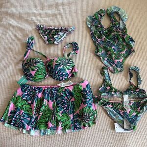 Calzedonia SZ M Tropical Bikini Skirt Set Mommy and Me Swimsuits Girls 4T & 8